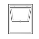 Ilustración de ventana proyectante abierta para hogar u oficina