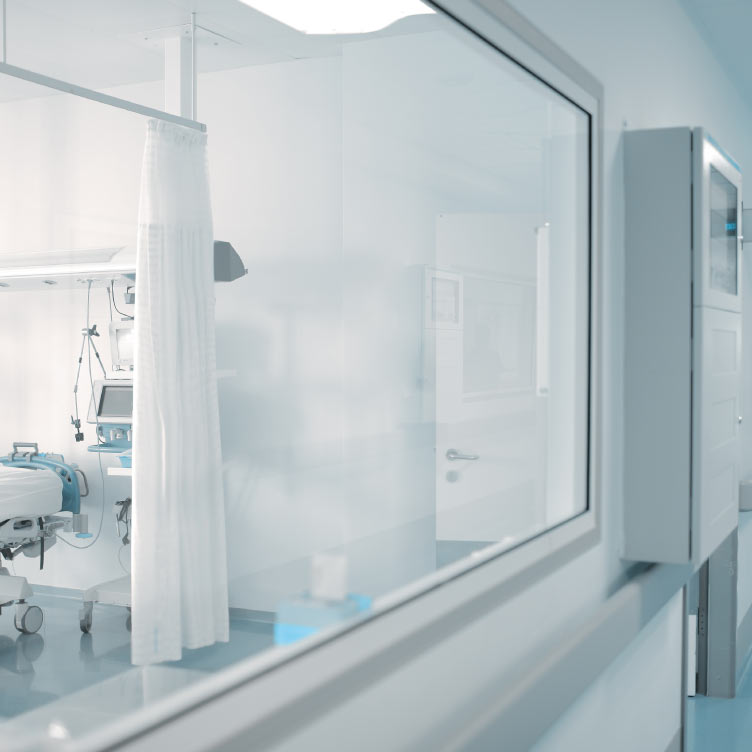 Ventanas termoacusticas para hospitales laboratorios, imagen de cuarto de hospital