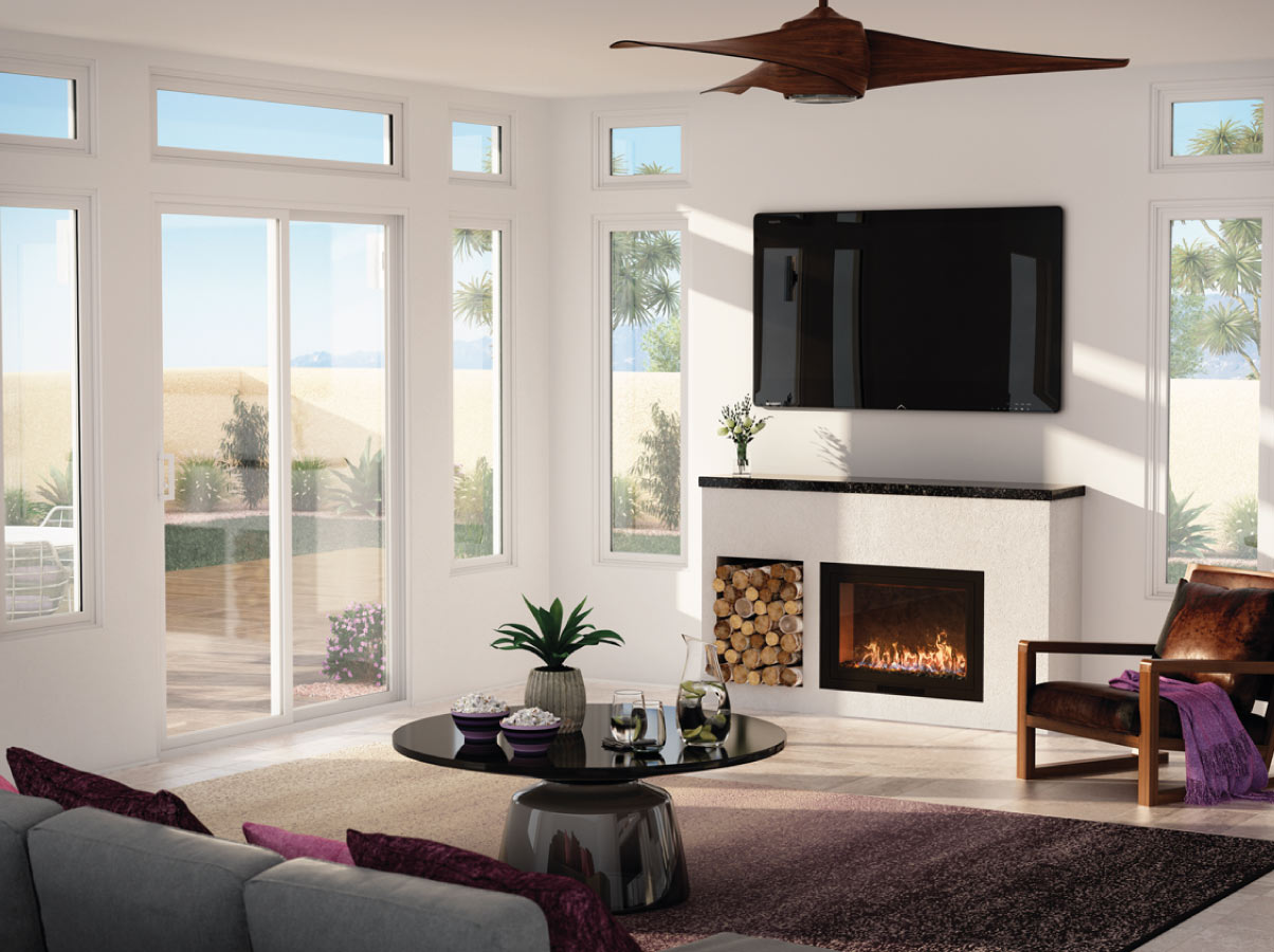 Ventana fija minimalista sala