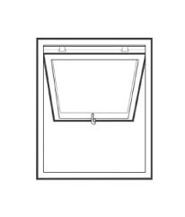 Ilustración de ventana proyectante abierta para hogar u oficina