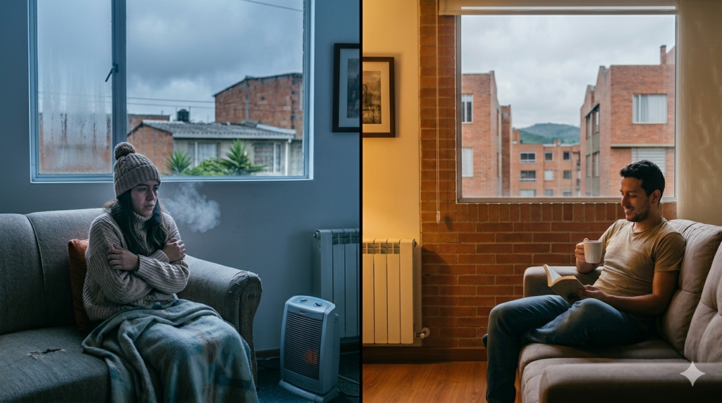 Comparación termica entre ventanas en pvc y aluminio